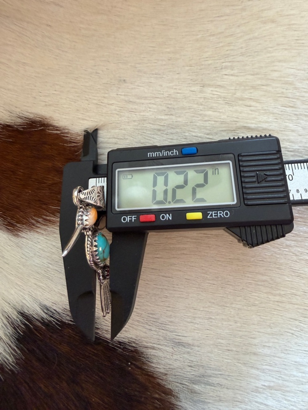 ❤️ Spiny Oyster, Kingman Turquoise Red Coral Hummingbird Navajo Sterling Pendant - Picture 12 of 12